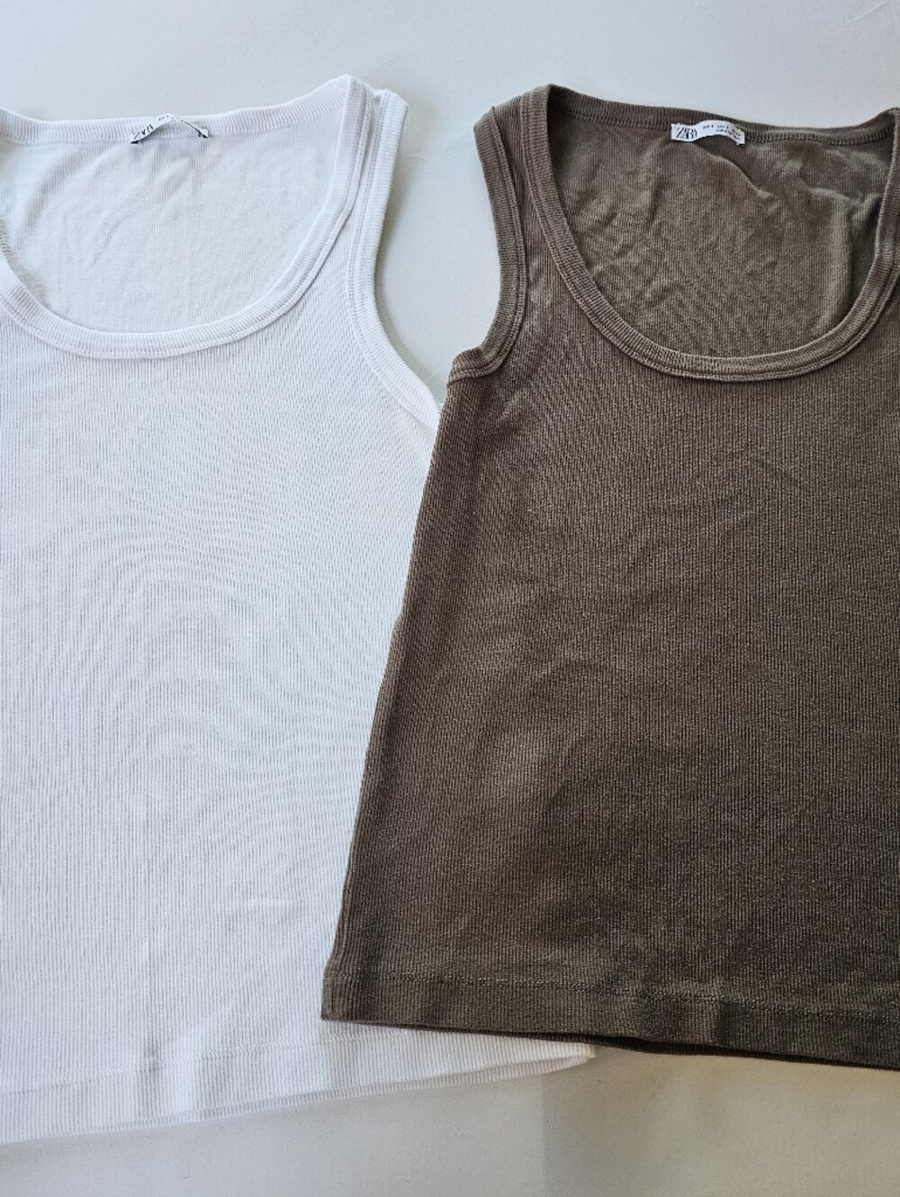 Zara Tank Top 2-Pack - White & Brown Small